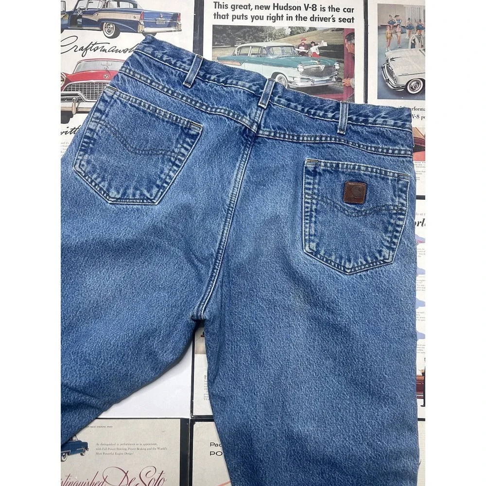 Vintage Carhartt B155 DST Fleece Lined Jeans Men's 38x32 Blue  Workwear